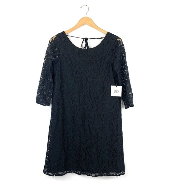 Jack black lace overlay shift dress small - Picture 1 of 8